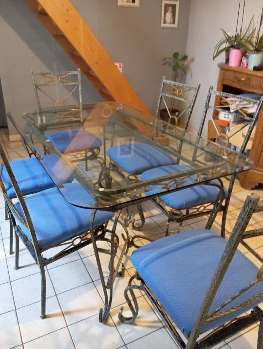 TABLE FER FORGE Gris argent&eacute; Meubles