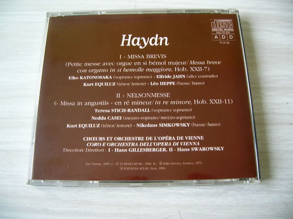 CD HAYDN Missa brevis Nelsonmesse CD et vinyles