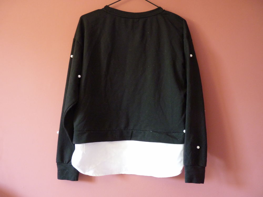 pull femme S 36 Shein noir blanc manches longues TBE Vêtements