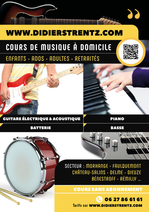 Cours de Guitare , Piano , Basse , Batterie 0 57340 Morhange