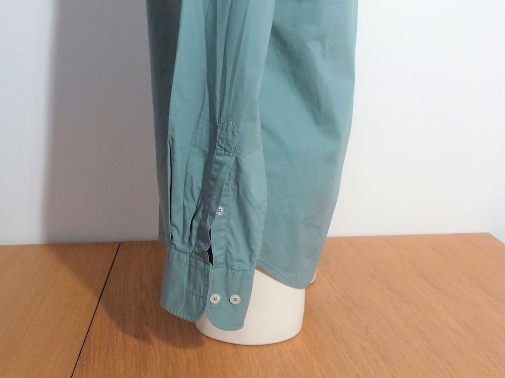 Chemise 100% Coton Popeline Vert- Taille S- Neuf- Monoprix Vêtements