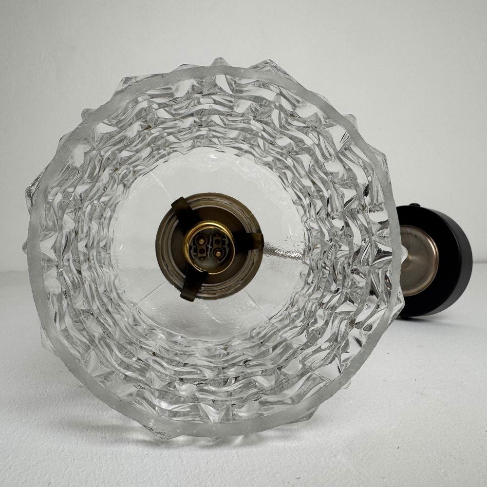 Ancienne applique vintage en verre " pointe de diamant " Décoration