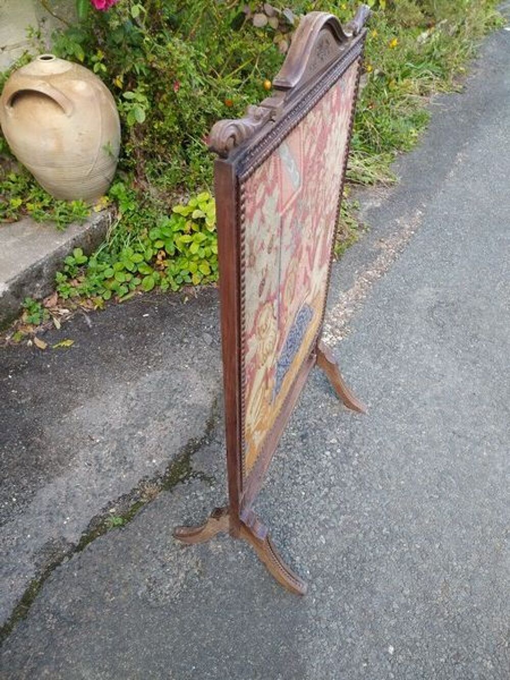 Ancien Pare-Feu XIX&egrave;me Tapisserie La Dame &agrave; la Licorne Meubles