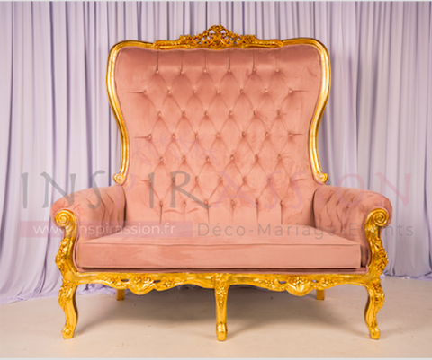 Banquette mod�le  Aladin haut  Rose & dor� 830 Pantin (93)