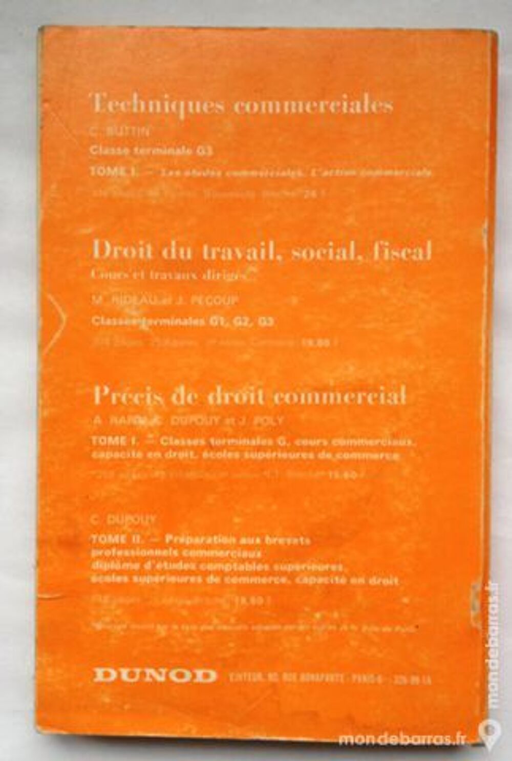 Economie g&eacute;n&eacute;rale terminale G Dunod 1972 Livres et BD