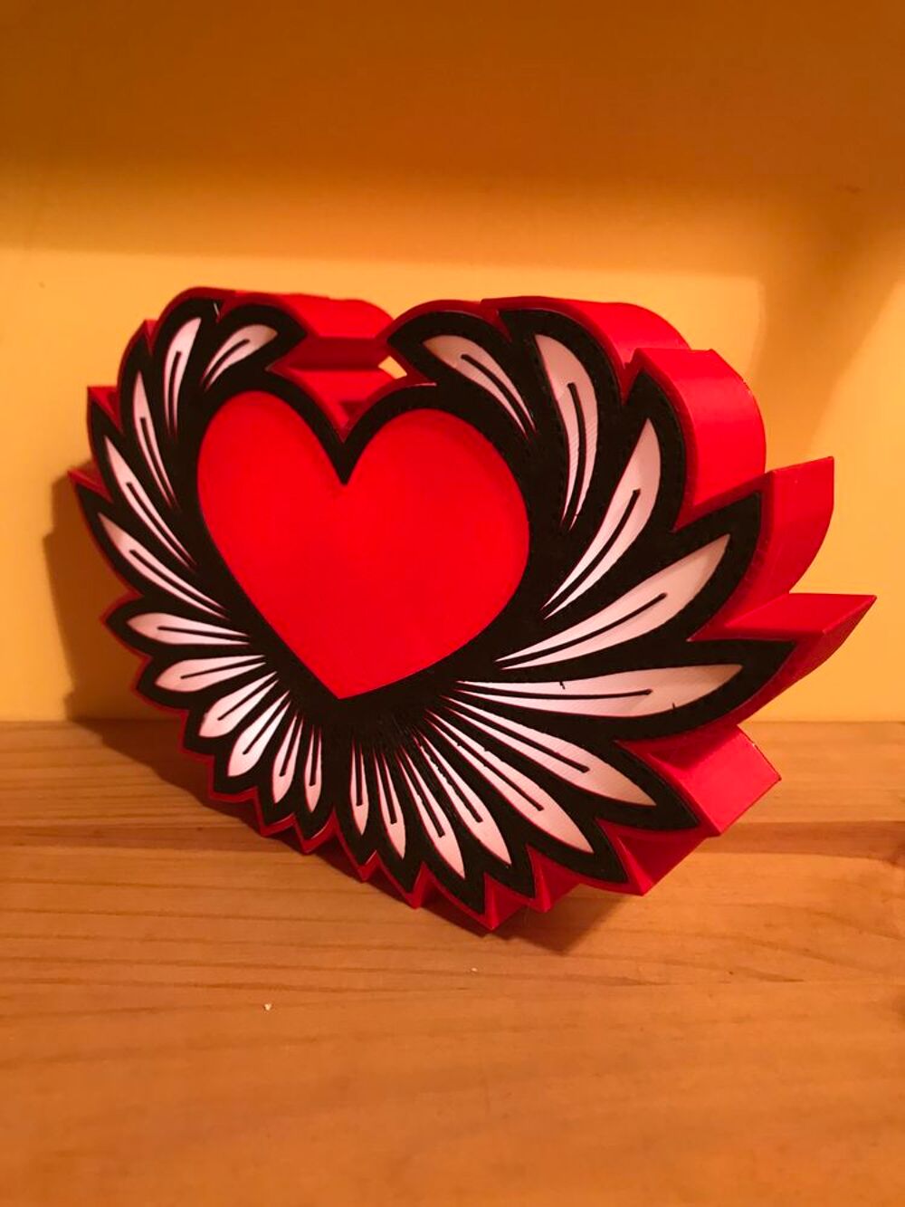 Lampe FLEUR COEUR &eacute;clairage leds &agrave; piles Décoration