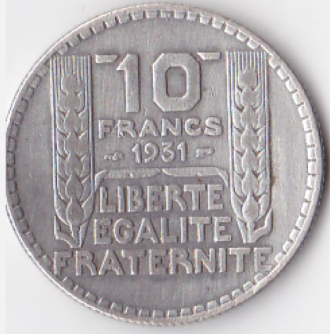 MONNAIE :De 1931 :Turin de 10 Fr Argent.
6 Saint-Jean-de-Rebervilliers (28)