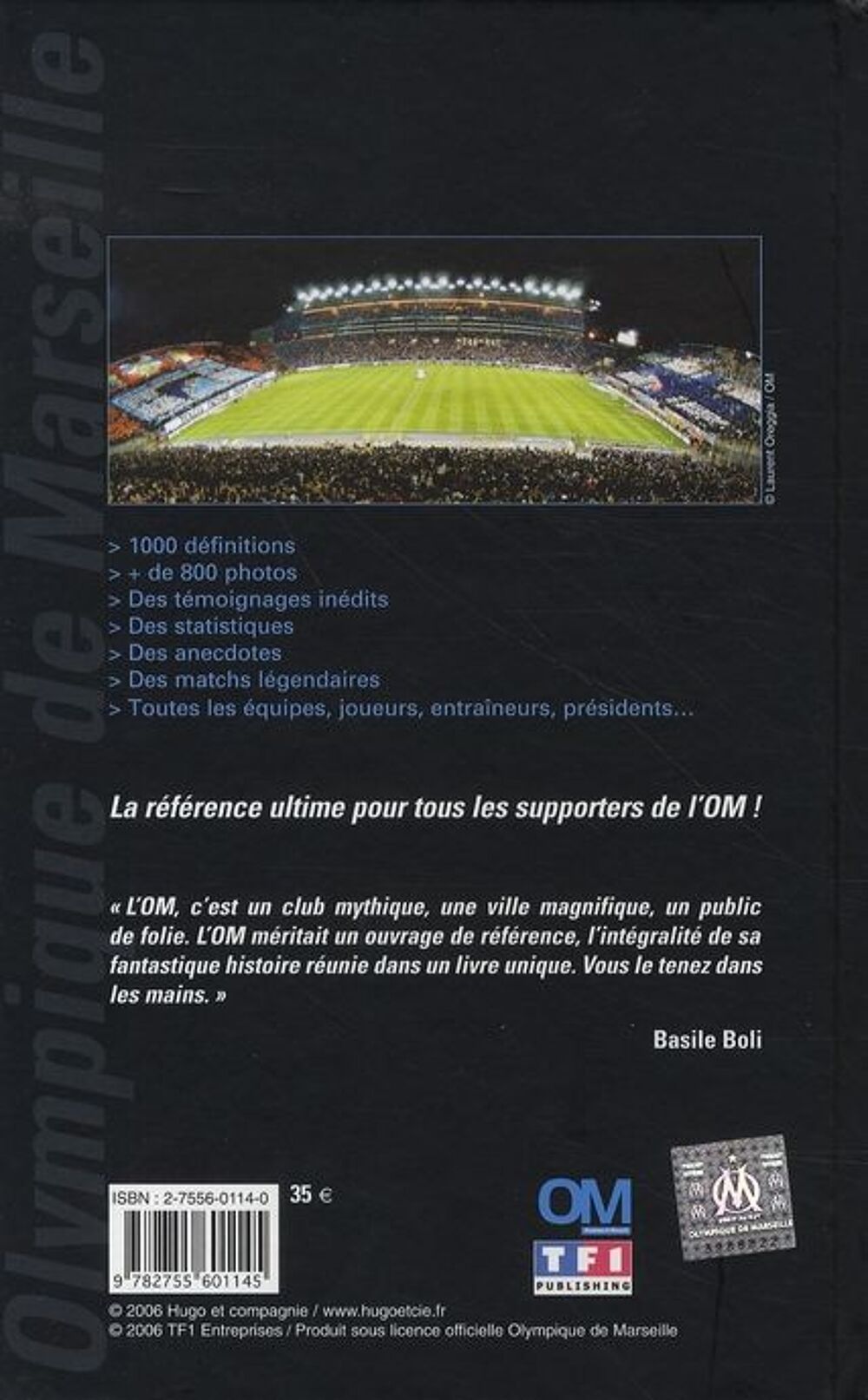 Le dictionnaire officiel de l'Olympique de Marseille Livres et BD