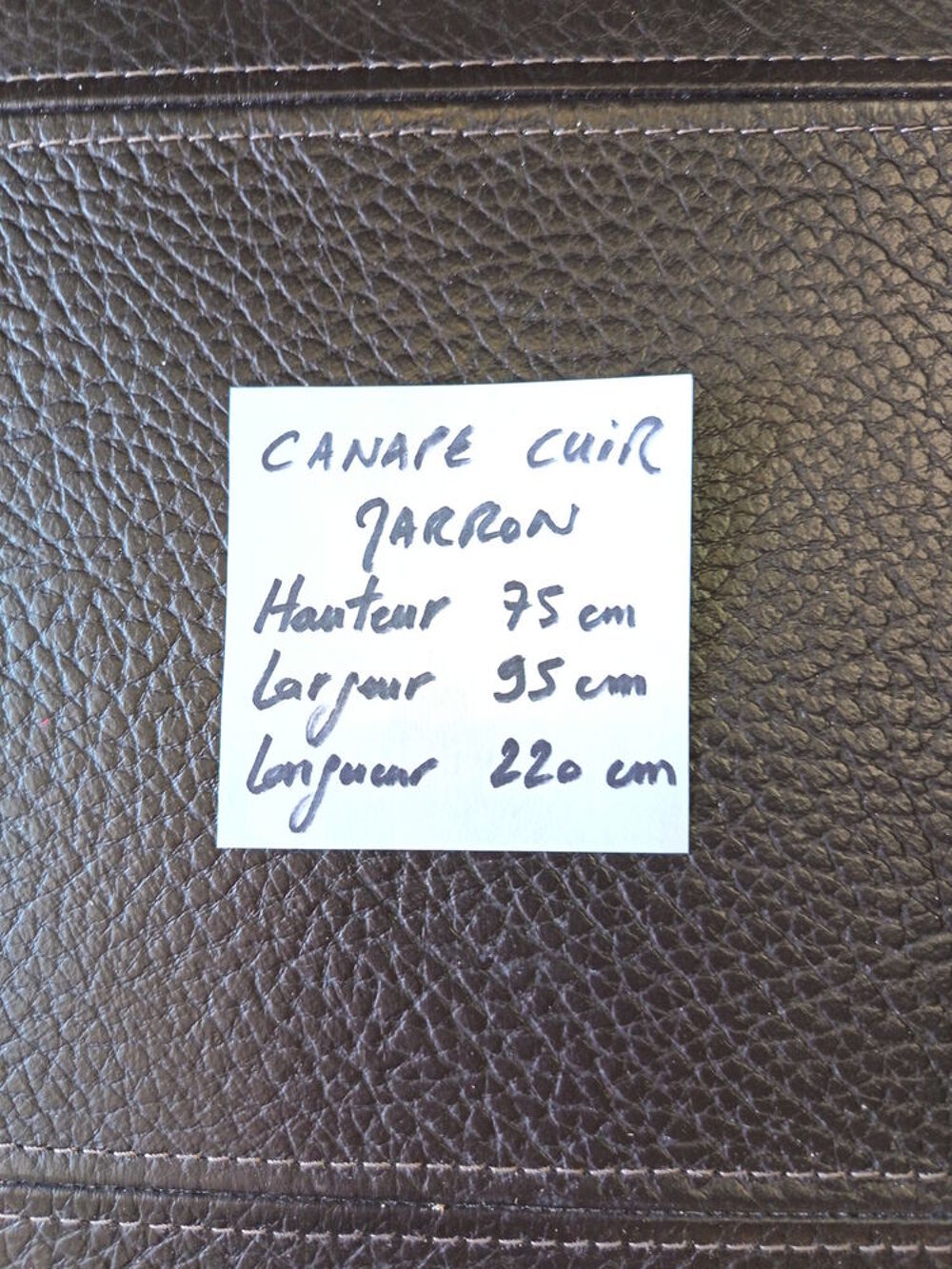 Canap&eacute; Cuir marron 3 places Meubles