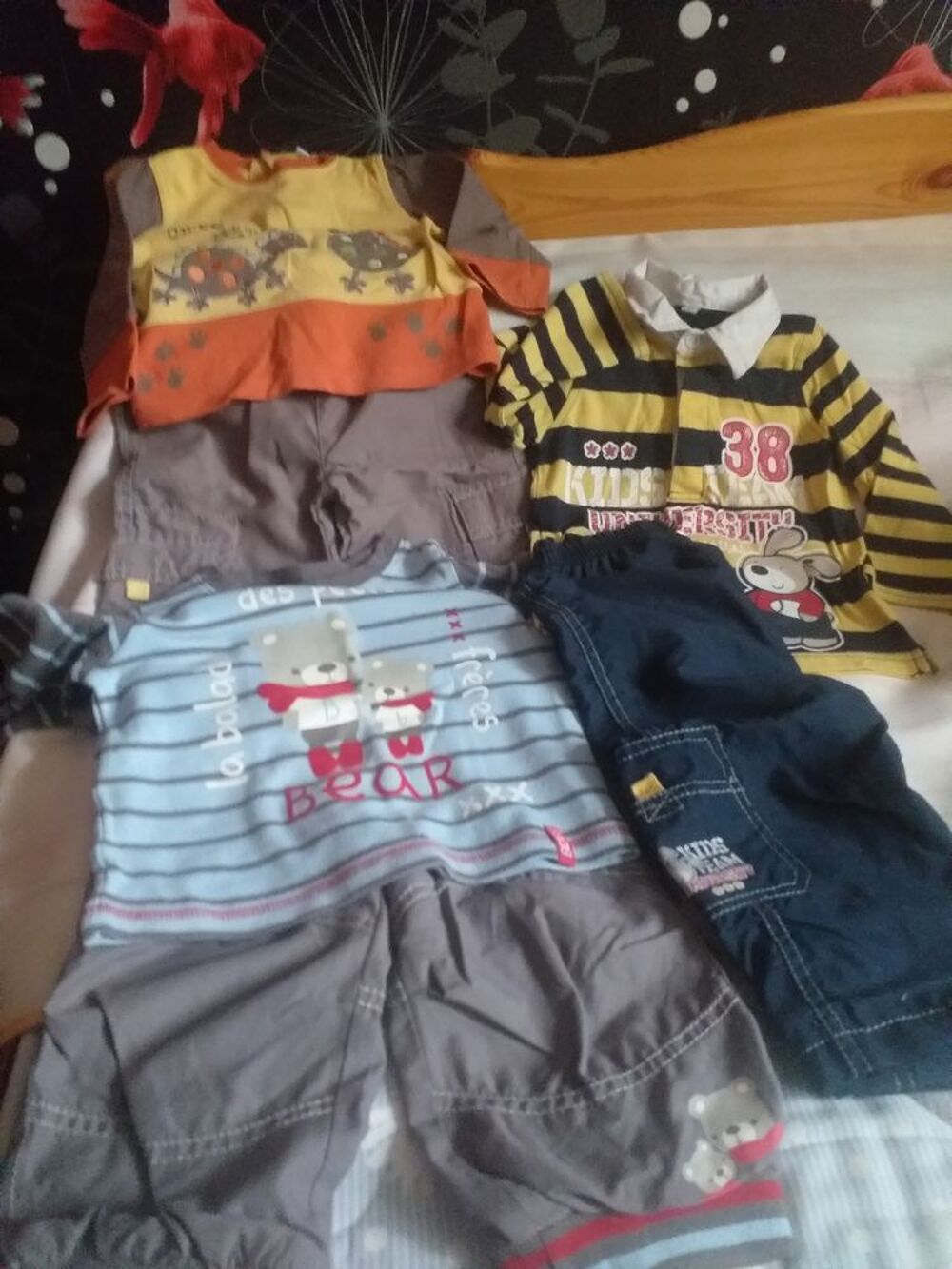 Lot 3 ensembles Tee-shirts manches longues &amp; pantalons Vêtements enfants