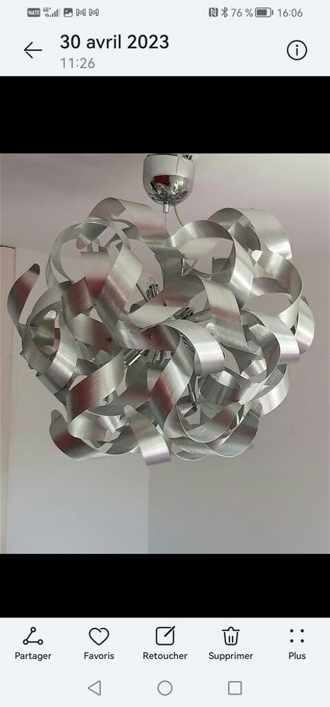 Luminaire boule aluminium 80 cm 70 Solliès-Pont (83)