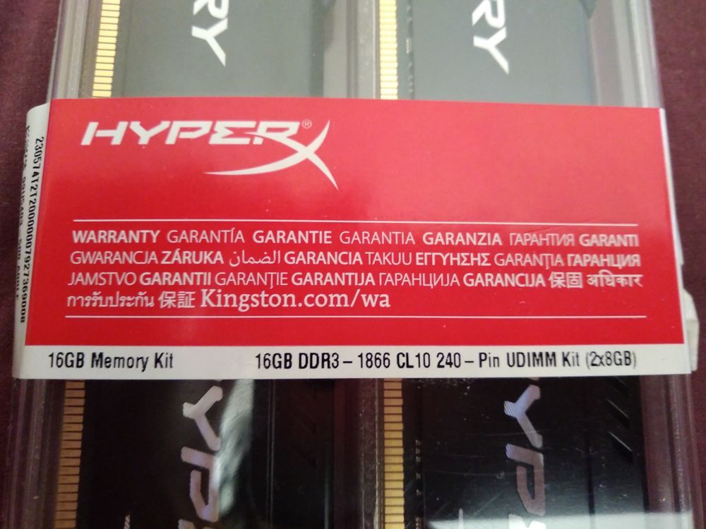 HyperX FURY Black 16Go DDR3 (HX318C10FBK216)
Matériel informatique