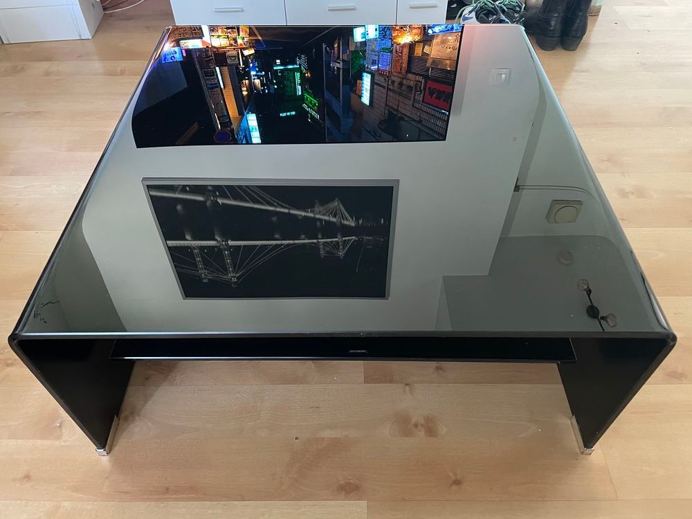 Table basse carr&eacute; verre tremp&eacute; Meubles
