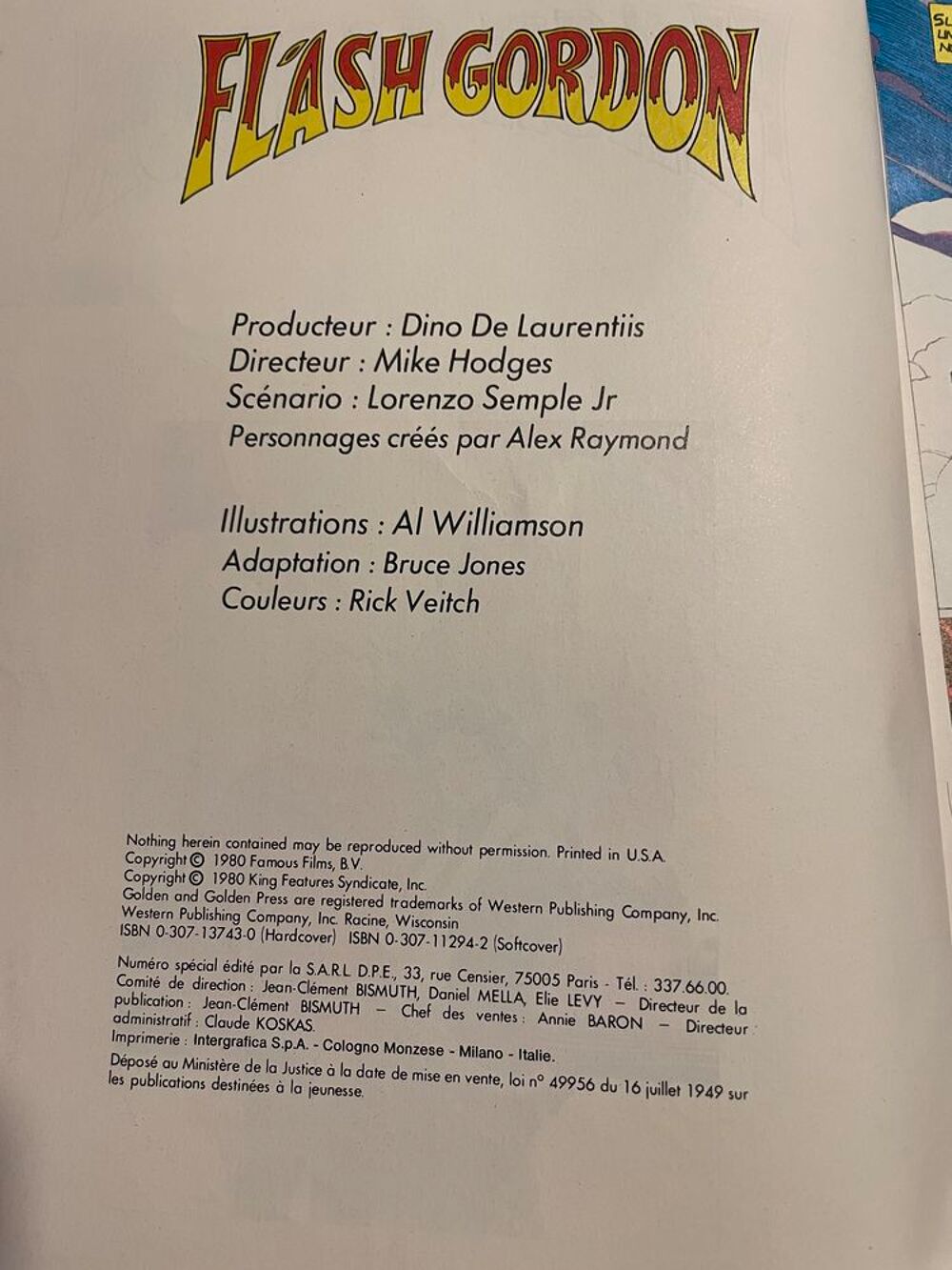 BD FLASH GORDON Sp&eacute;cial EO 1980 Edition USA pour la France Livres et BD