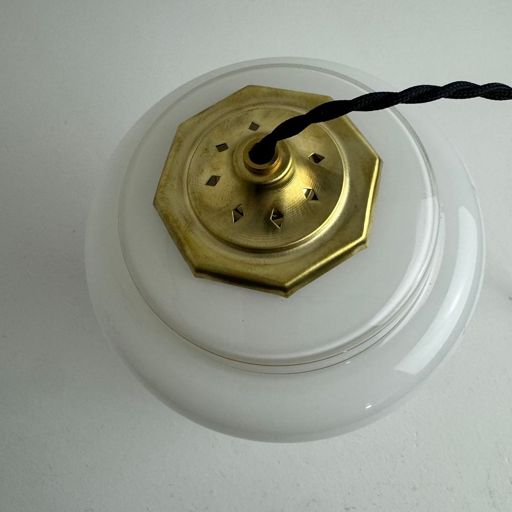 ANCIENNE GRANDE SUSPENSION EN OPALINE 1970 VINTAGE Décoration