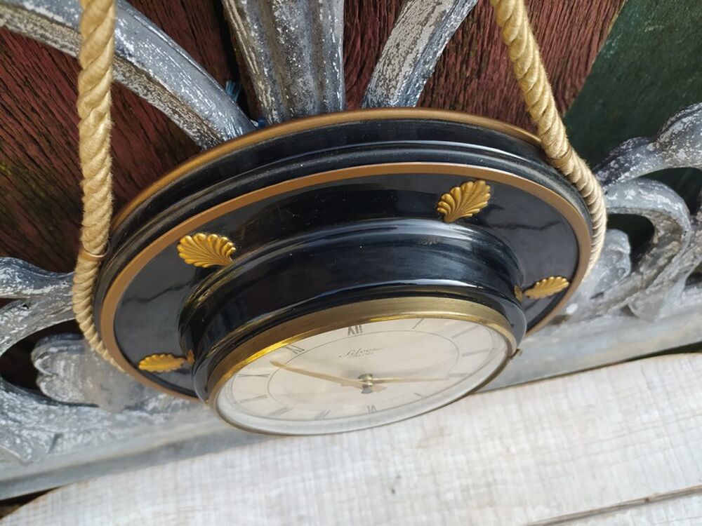 Ancienne Pendule Murale Silvoz Design Vintage D&eacute;co Marine 