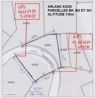  Terrain � vendre 1470 m� Arlanc