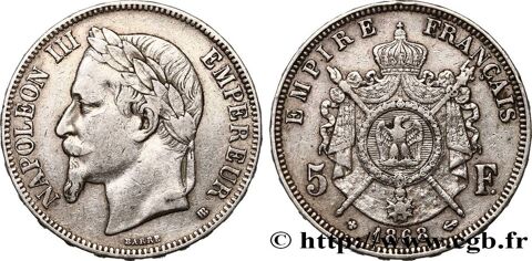 F.331-13 : Pice Napolon III argent 5 Francs 1868 30 Bosc-le-Hard (76)
