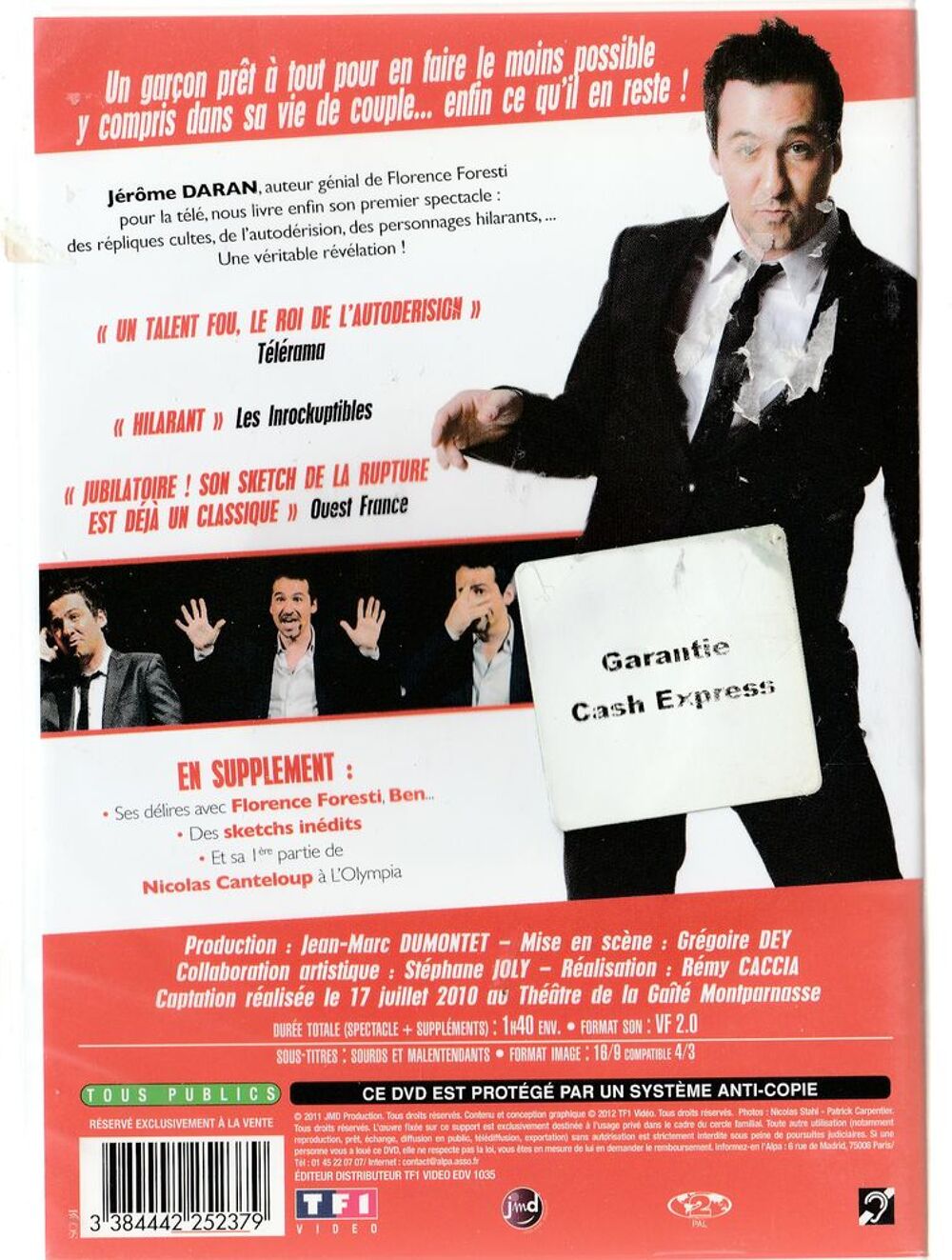J&eacute;r&ocirc;me Daran en toute mauvaise foi DVD et blu-ray