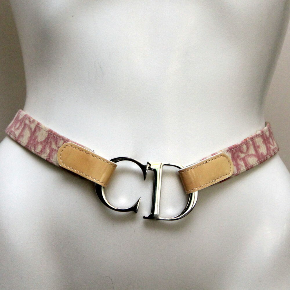 Ceinture rose et blanc CHRISTIAN DIOR Maroquinerie