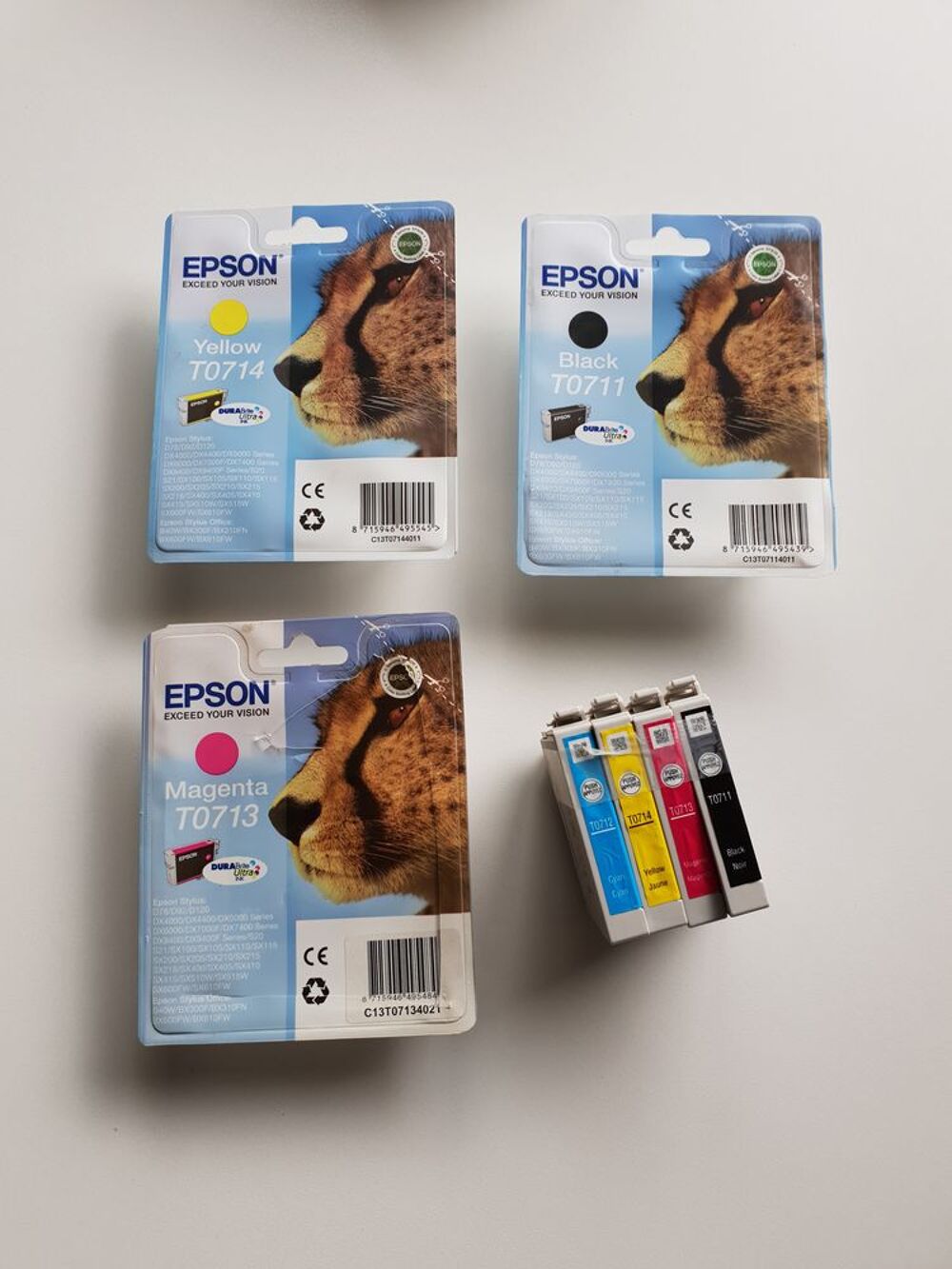 Lot cartouches encre pour imprimante Epson T0713 T0711 T0714 Matériel informatique
