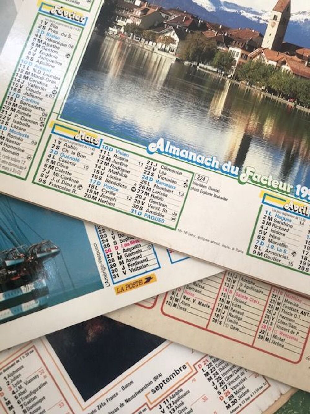 Almanach Calendrier Ancien PTT 