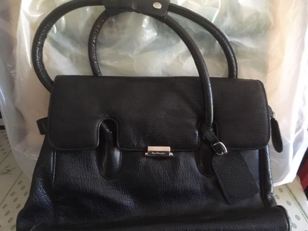 Sac en cuir noir marque Mac Douglas Maroquinerie