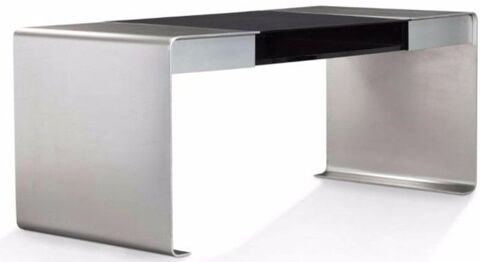 Bureau design ann�es 70 en acier bross� du go�t de M. Boyer 0 Paris 14 (75)