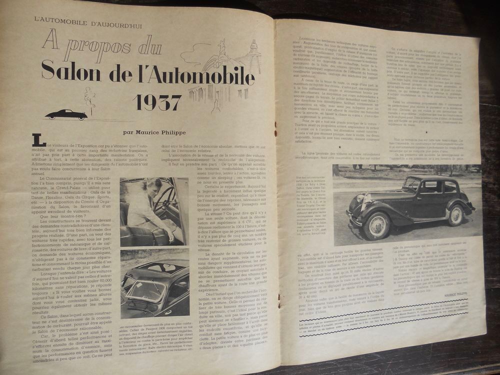 LE MONDE ILLUSTR&Eacute;. NAISSANCE et GLOIRE de L'AUTOMOBILE 1937 Livres et BD