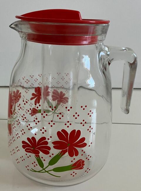 Grand pichet ancien (~1970),  CERVE , en verre + couvercle e 20 Marseille 10 (13)