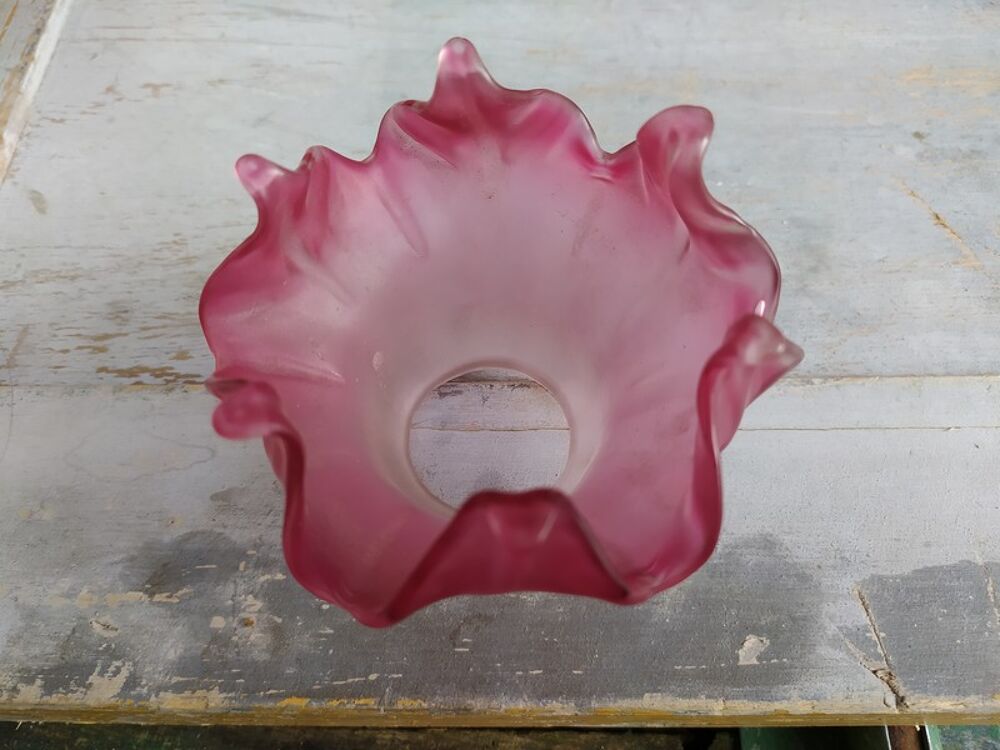 Petite Tulipe de Lampe Fleur P&eacute;tales Verre Rose D&eacute;grad&eacute; Décoration