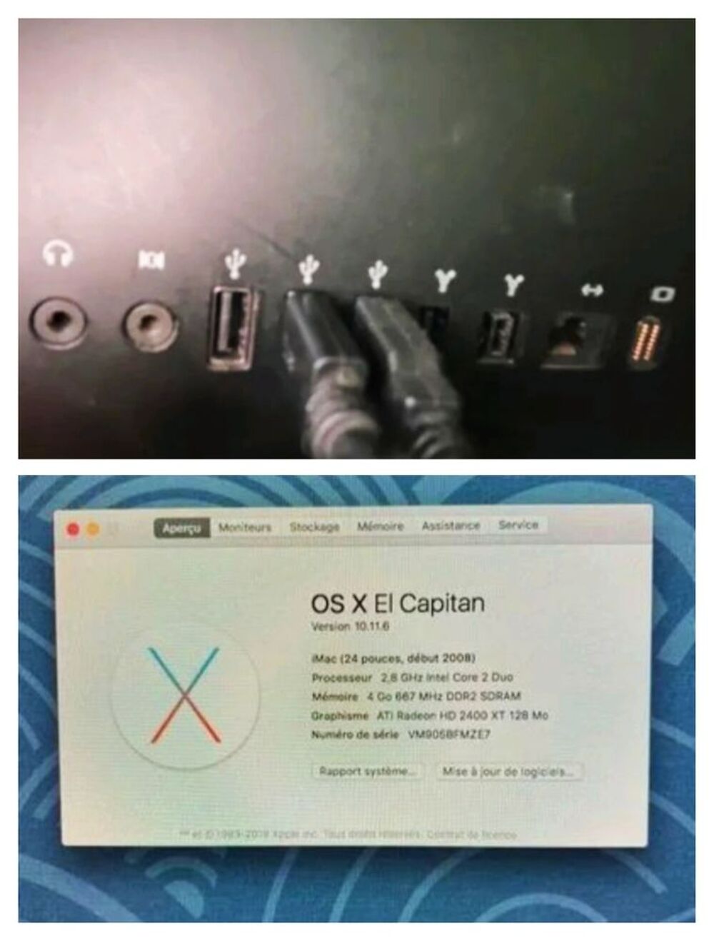 IMac 24?? OSX 10.11.6 - EL CAPITAN Matériel informatique