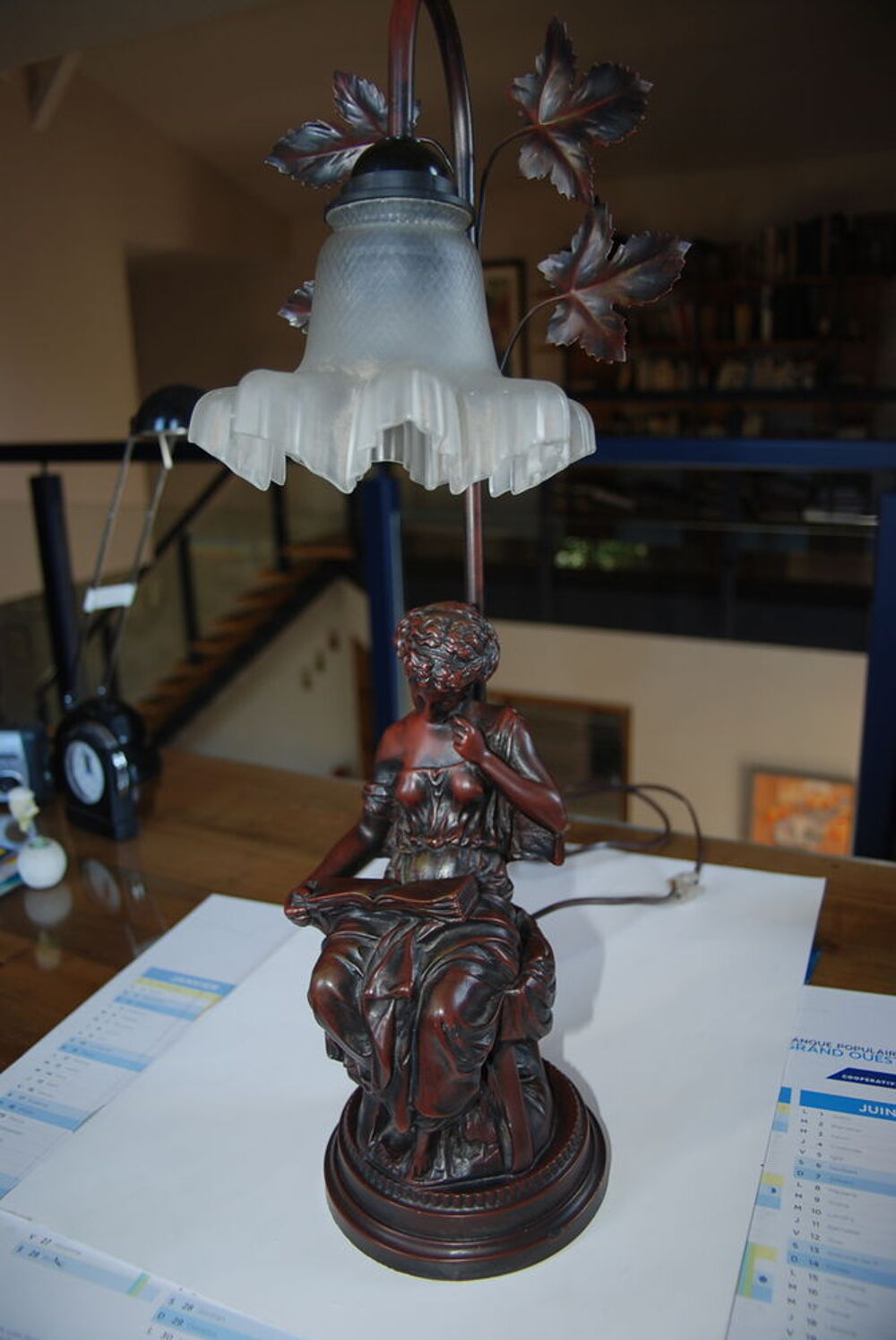 lampe de bureau ancienne en regule Décoration