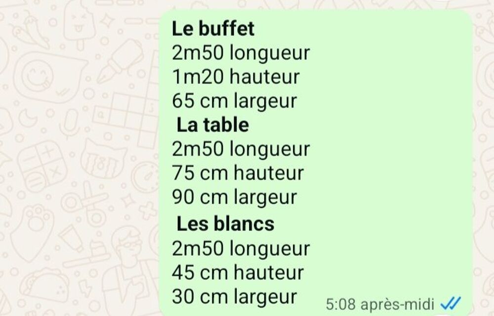 Tr&egrave;s bel ensemble monast&egrave;re 
Table et les bancs + le buffet Meubles