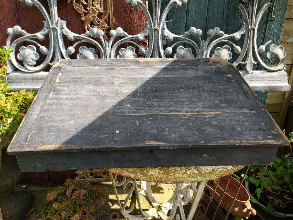 Ancien Meuble &Eacute;critoire Pupitre Bureau Bois Noirci 
Meubles