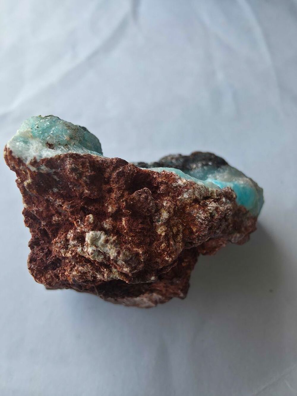 Min&eacute;ral H&eacute;mimorphite Bleue sur Matrice-Katanga, RDC-75g 