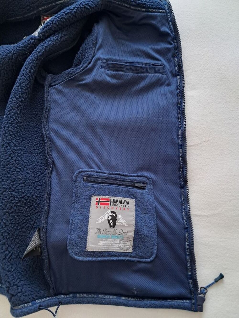 Veste polaire unisexe bleue doubl&eacute;e. Himalaya Mountains. T L Vêtements