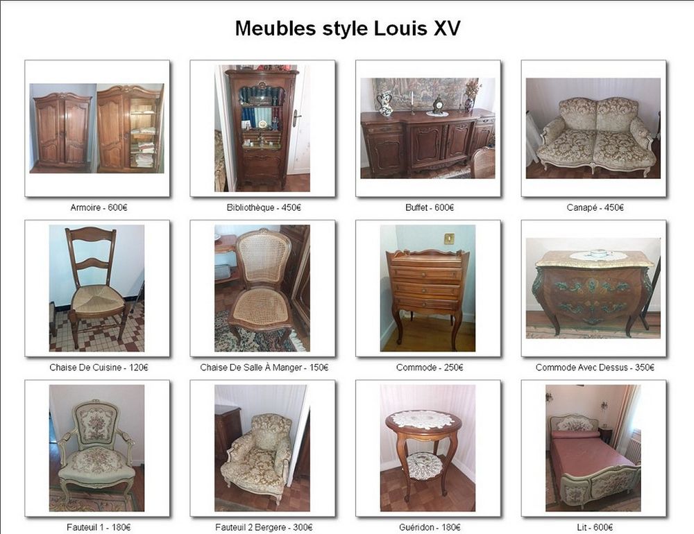 Lot de meubles style Louis XV Meubles