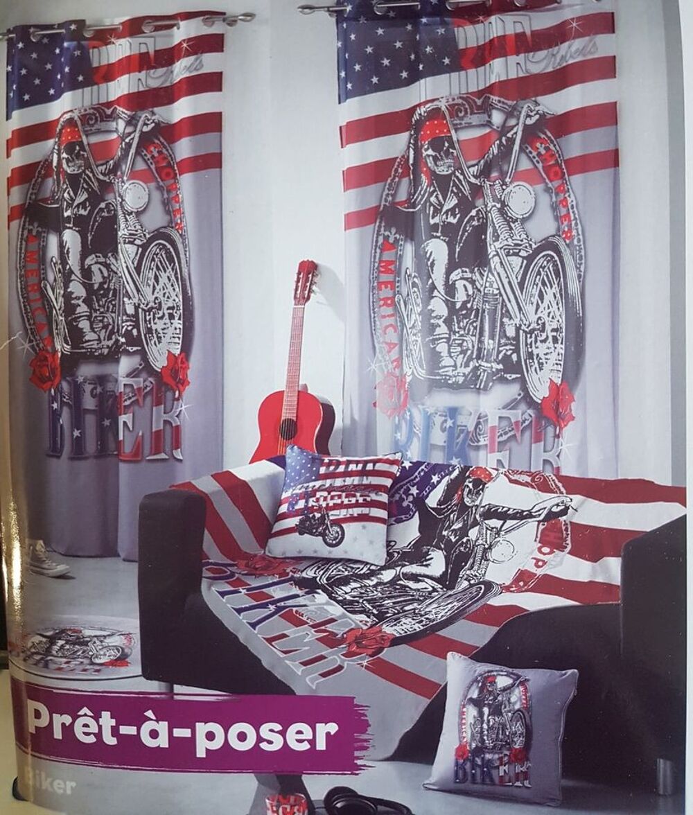 Rideau voilage moto Harleys Davidson neuf Décoration