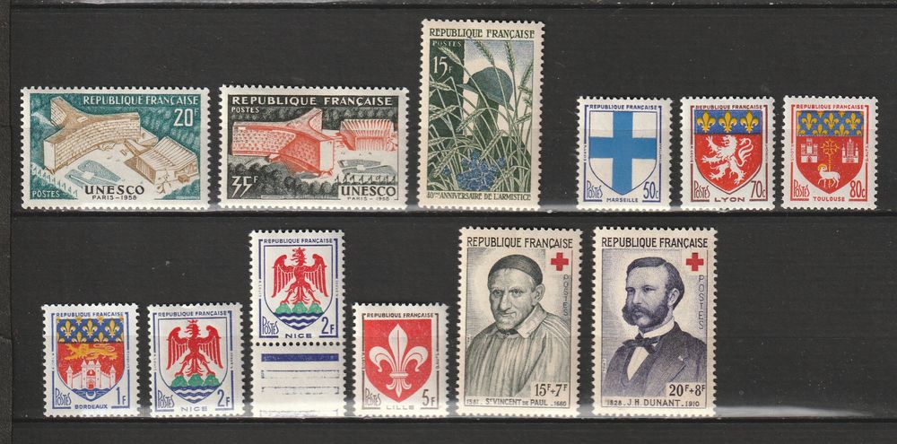 TIMBRES NEUFS** ANNEE 1958 