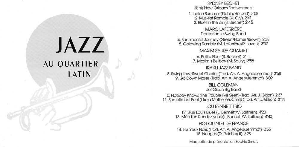 CD Jazz Au Quartier Latin - Objet Publicitaire Nappes Nydel CD et vinyles