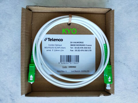 Câble fibre optique jarretière L2m Box internet Bouygues 9 Foncine-le-Haut (39)