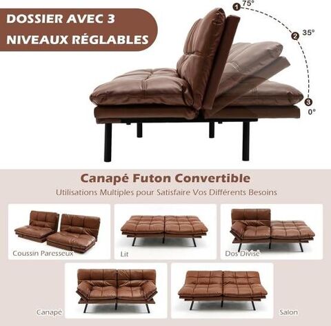 Canap� marron modulable  50 Tr�venans (90)