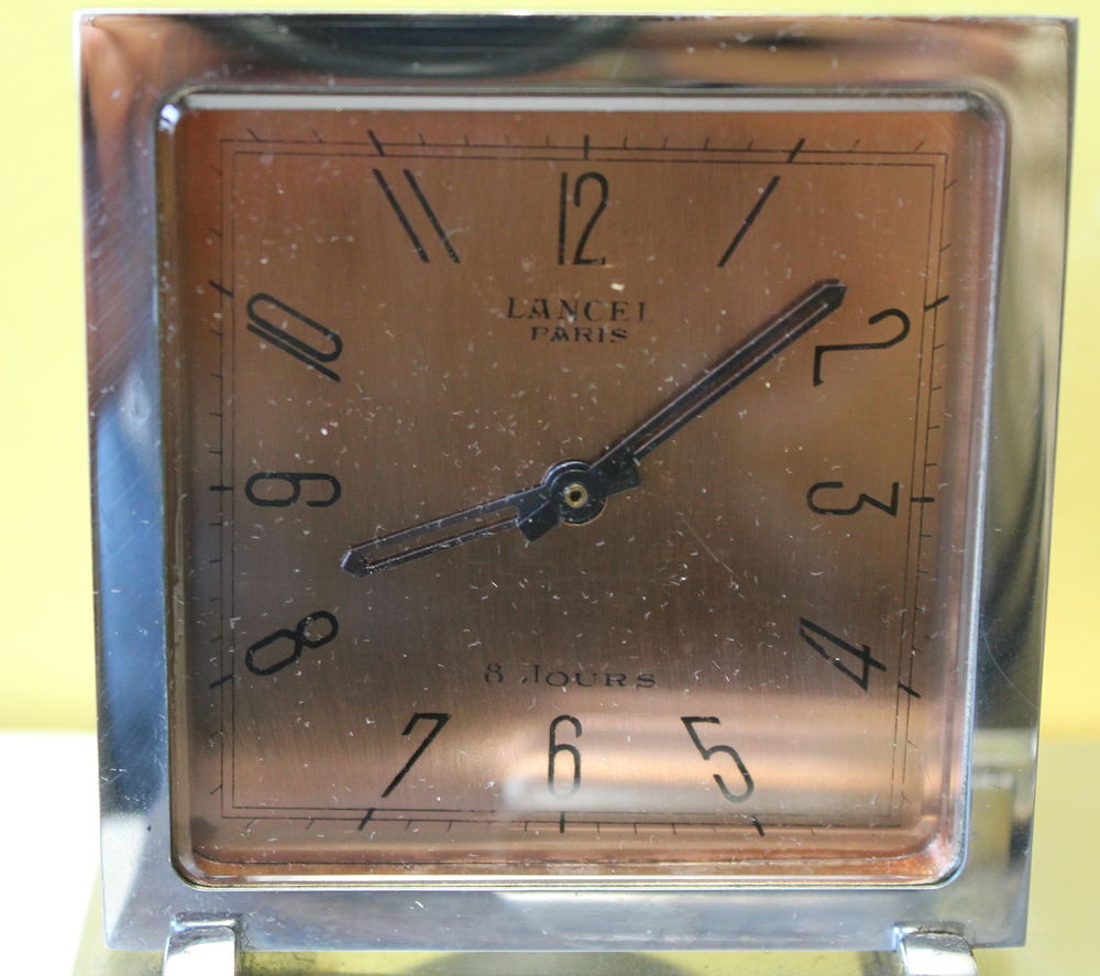 Pendule de bureau LANCEL art Deco avec encrier porte plume Bijoux et montres