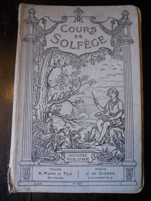 LIVRE  SCOLAIRE: COURS de SOLFGE 1905 12 Tours (37)