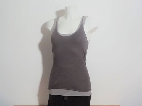 Double Top/ Tee Shirt Gris et Marron- Taille 1- Loft Design 25 Paris 15 (75)