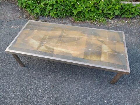 Table Basse M�tal Carreaux C�ramique Design Jacques Lignier 80 Loches (37)
