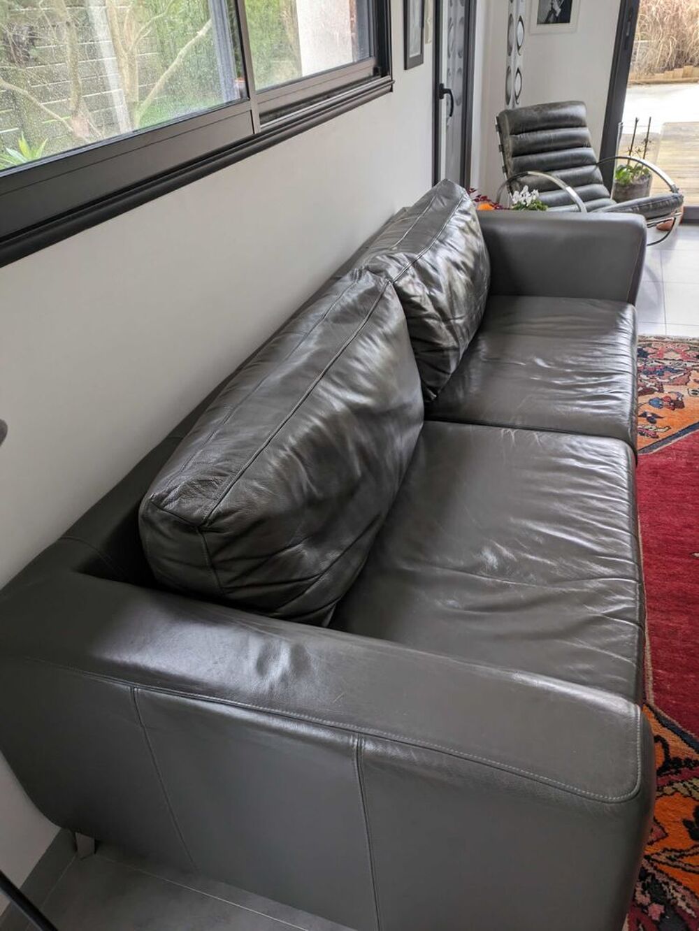 Canap&eacute; Boconcept cuir gris tr&egrave;s bon &eacute;tat Meubles