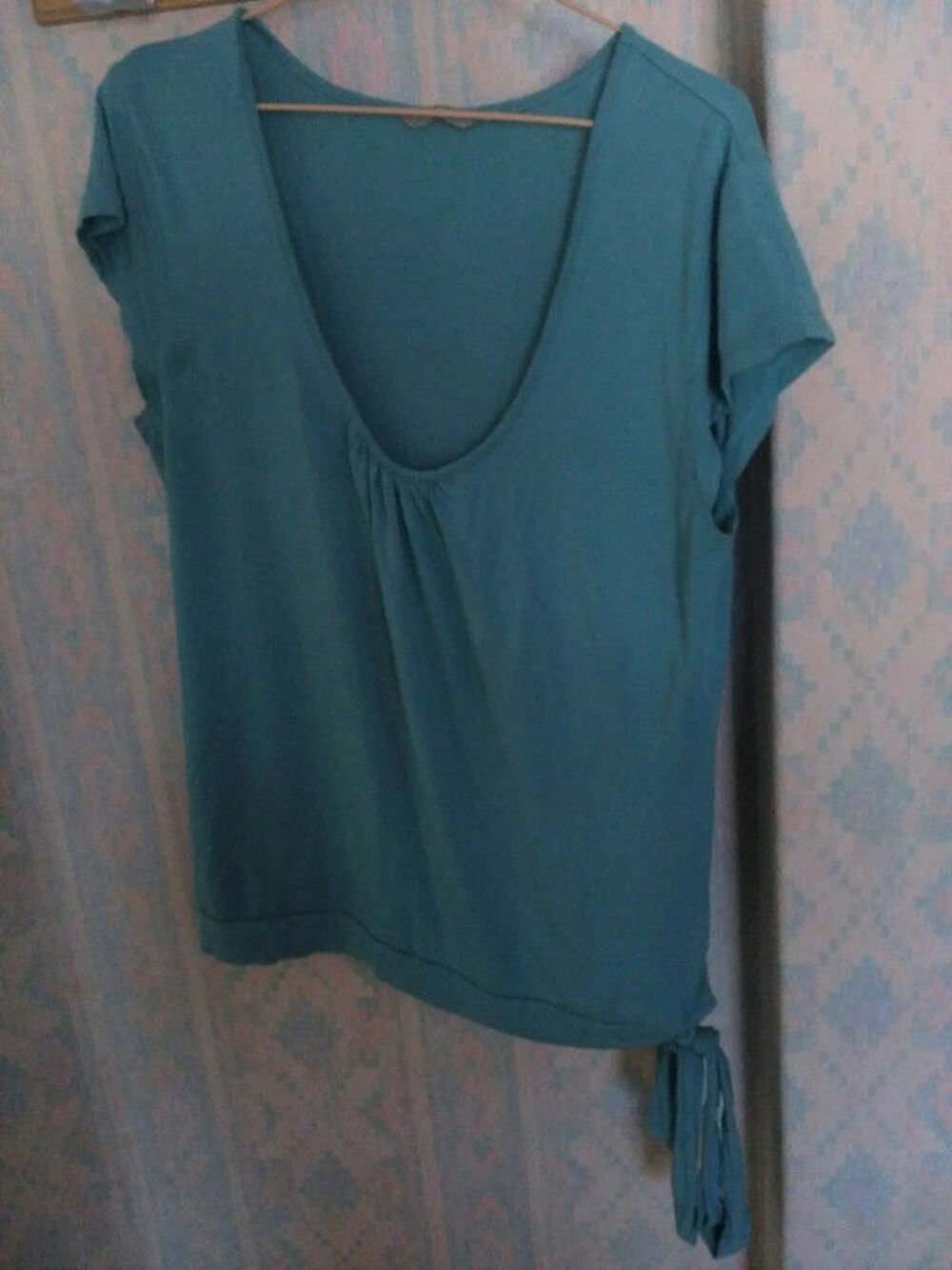 T-shirt manches courtes bleu vert Vêtements