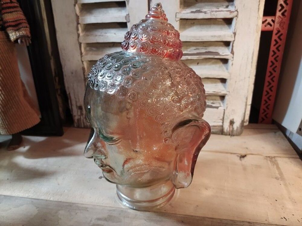 T&ecirc;te de Bouddha en Verre Bocal Bonbons ou Lampe Vintage
Décoration